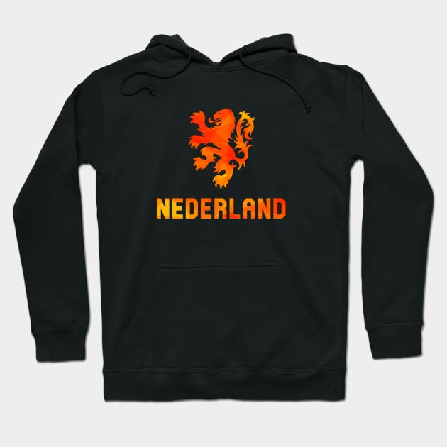 Nederland Geometry Oranje Hoodie by VRedBaller
